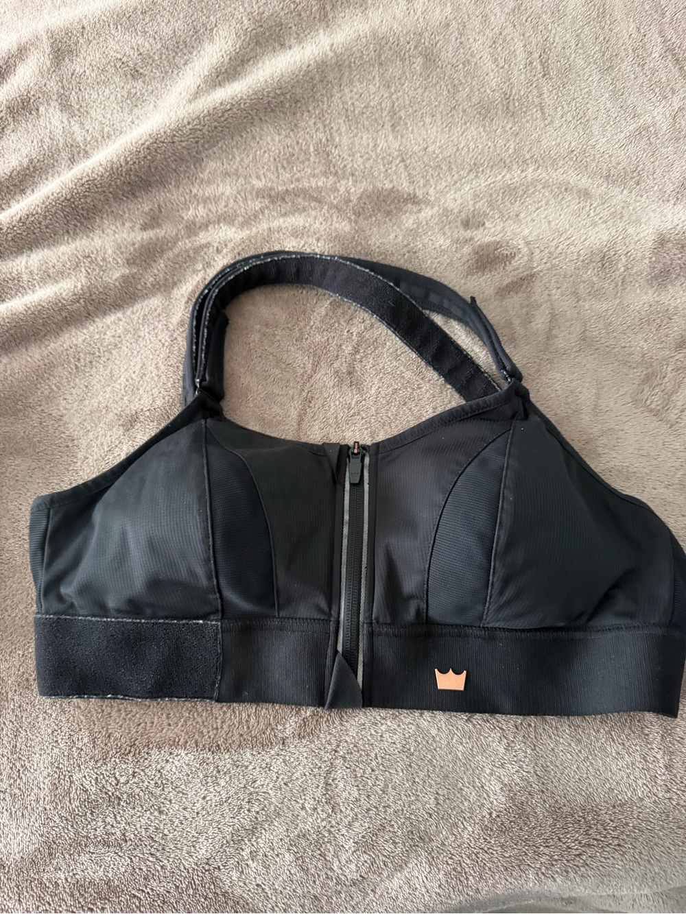 SHEFIT Black High-Support Front-Zip Sports Bra